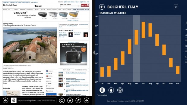 Zwei IE-Fenster Side-by-Side